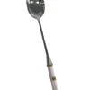 Ceramic Pink Stripe Pattern Spoon Silver