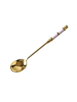 Ceramic Stripe Spoon Pink