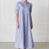 Chalk Stripe Dress Blue- FINAL SALE