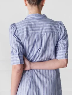Chalk Stripe Dress Blue- FINAL SALE