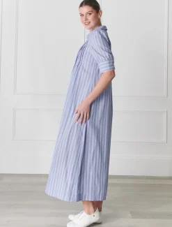 Chalk Stripe Dress Blue- FINAL SALE