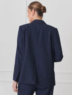 Chalk Stripe Jacket Navy