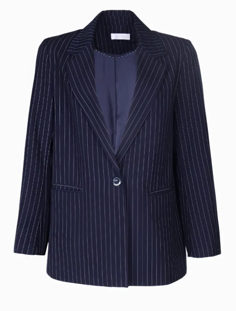 Chalk Stripe Jacket Navy