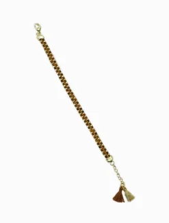 Chocolate Beaded Tassel Bracelet