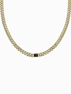 Chocolate Crystal Necklace Gold