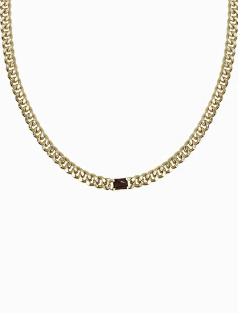 Chocolate Crystal Necklace Gold