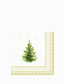 Classic Christmas Tree Cocktail Napkins 20pk