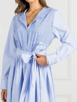 Classic Stripe Tea Rose Dress Blue- FINAL SALE