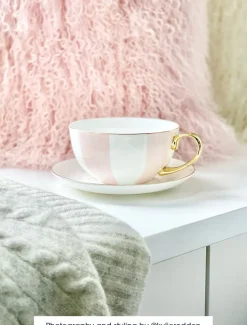 Classic Striped Tea Cup Pink 300ML