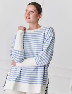 Claudia Striped Sweatshirt Blue