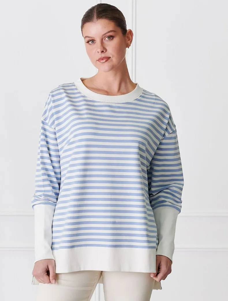 Claudia Striped Sweatshirt Blue