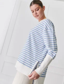 Claudia Striped Sweatshirt Blue