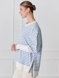 Claudia Striped Sweatshirt Blue
