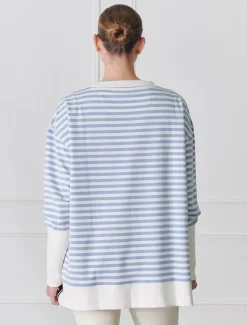 Claudia Striped Sweatshirt Blue