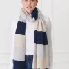 Copenhagen Cashmere Scarf Navy Grey Beige