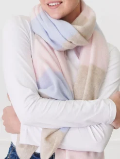 Copenhagen Cashmere Scarf Pink Beige Blue