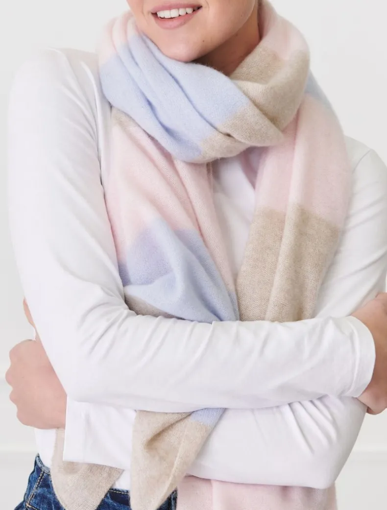 Copenhagen Cashmere Scarf Pink Beige Blue