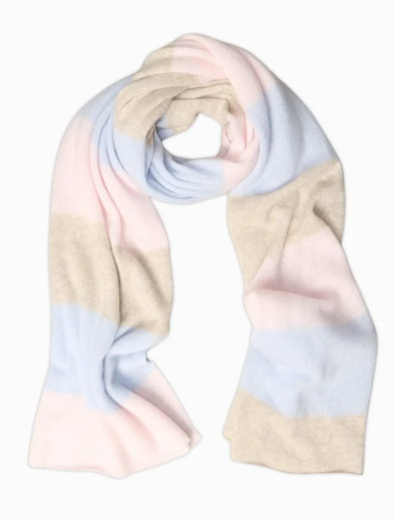 Copenhagen Cashmere Scarf Pink Beige Blue