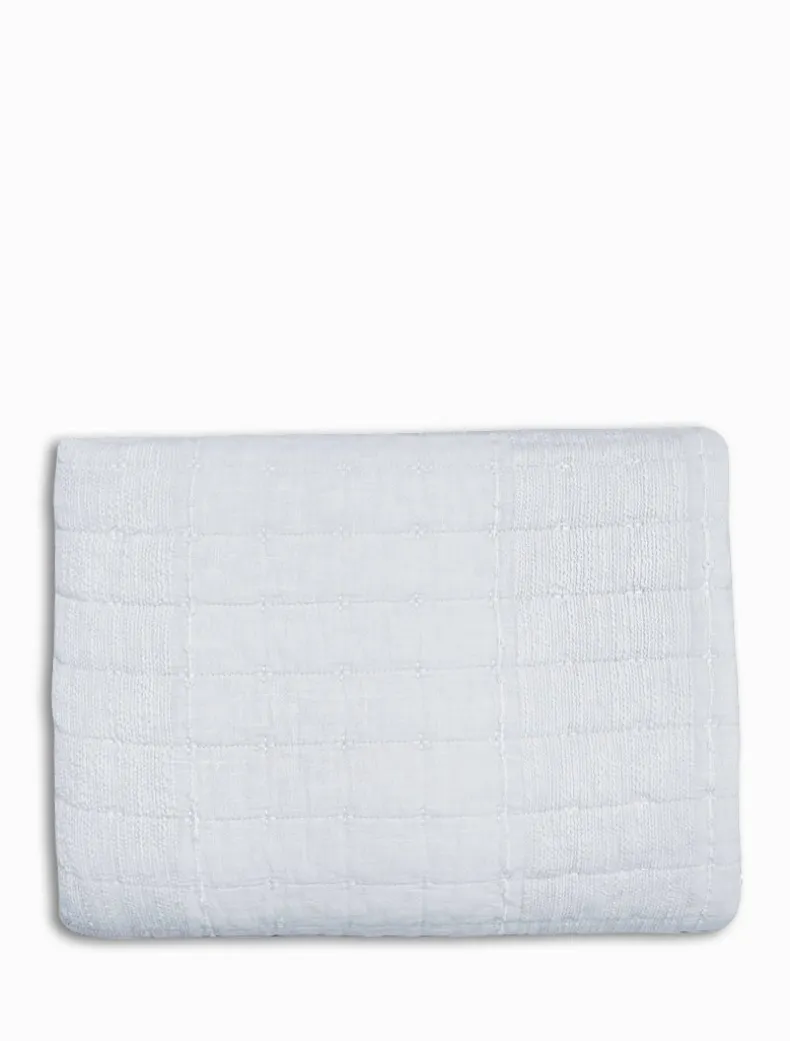 Cotton Quilted Throw Blue