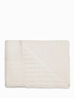 Cotton Quilted Throw Natural