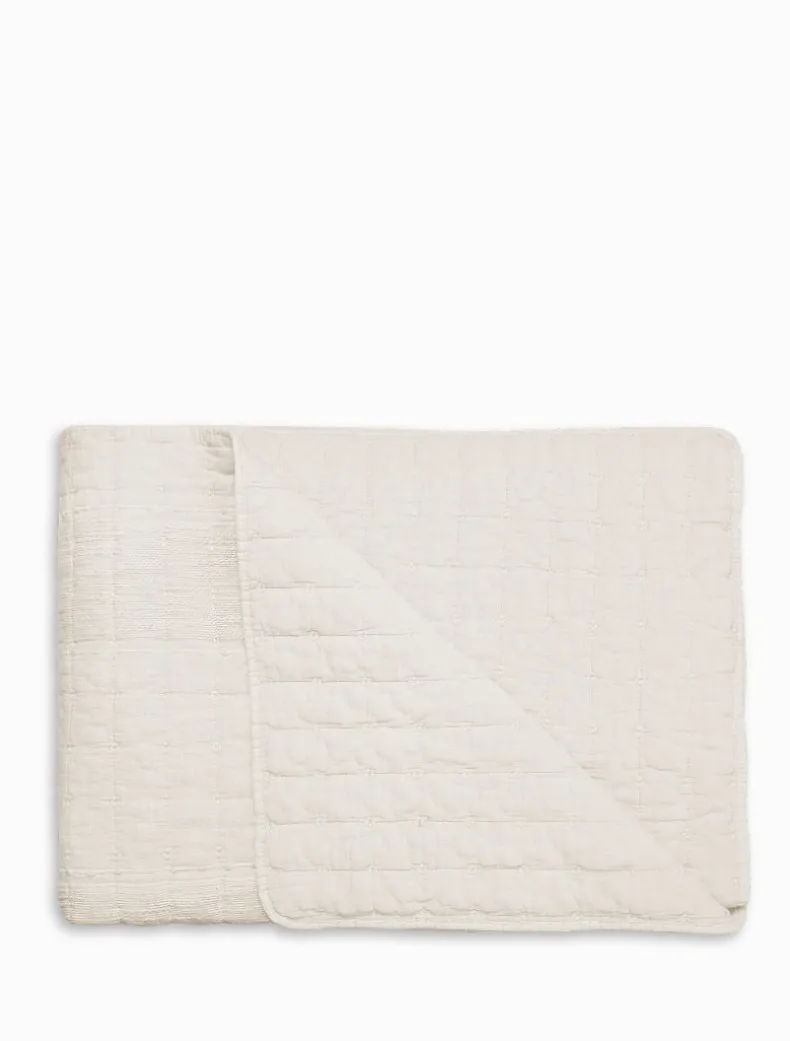 Cotton Quilted Throw Natural