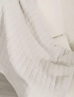 Cotton Quilted Throw Natural