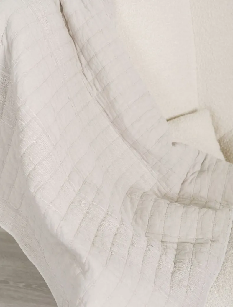 Cotton Quilted Throw Natural
