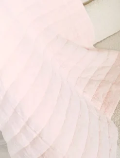 Cotton Quilted Throw Pink
