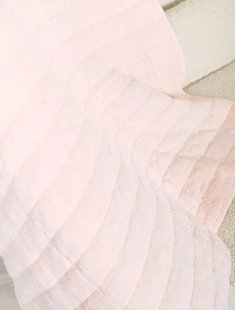 Cotton Quilted Throw Pink