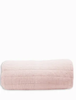 Cotton Quilted Throw Pink