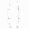 Crusted Clover Necklace Silver