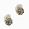 Crystal Surround Clip Ons Light Blue