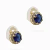 Crystal Surround Clip Ons Navy