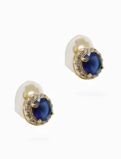 Crystal Surround Clip Ons Navy