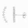 Cubic Zirconia Claw Set Curved Row Studs