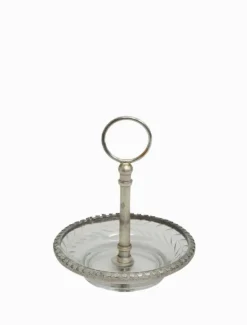Cut Glass Ring Dish with Handle