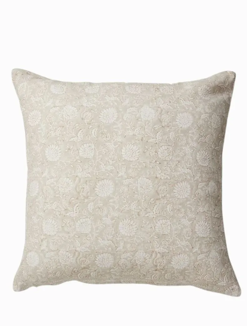 Delilah Netural Block Print Cushion 50cm x 50cm
