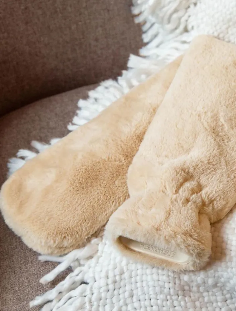 Deluxe Long Hot Water Bottle Caramel