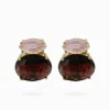 Double Crystal Pink and Mauve Clip Ons