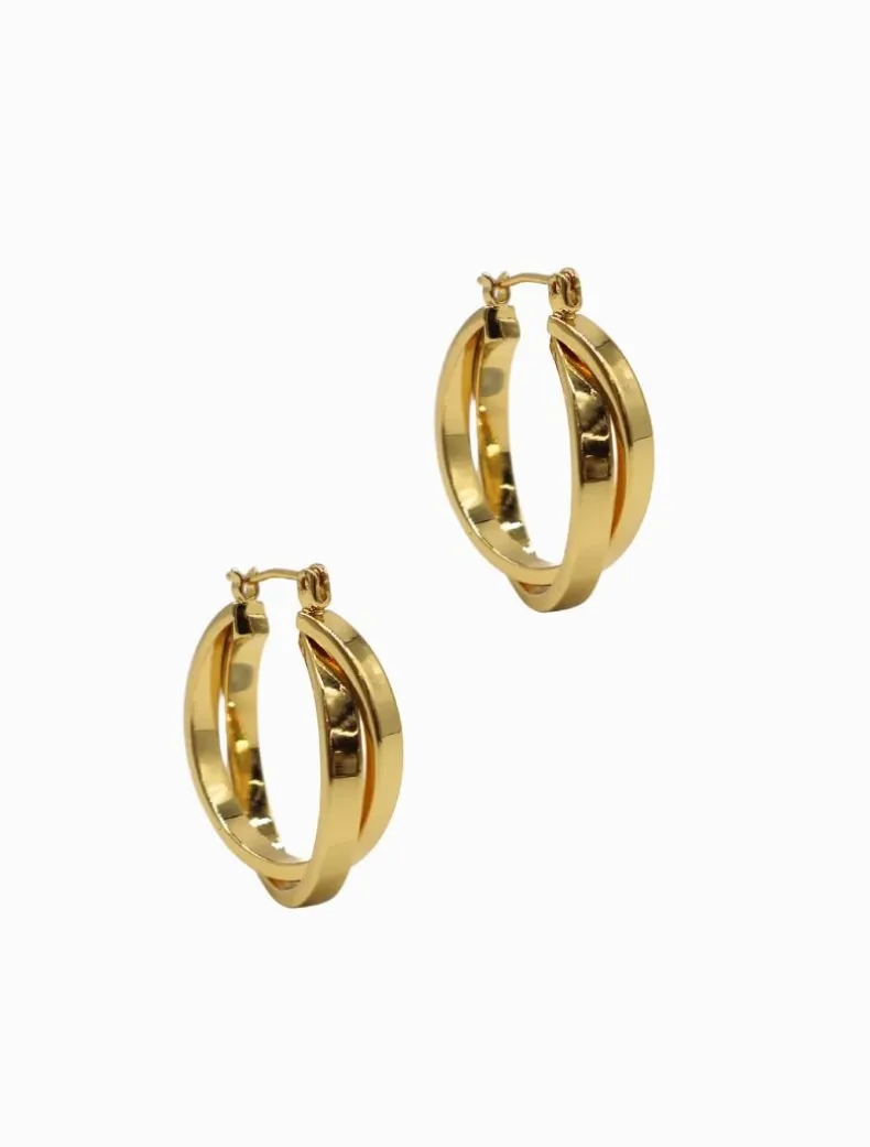 Double Hoops Gold