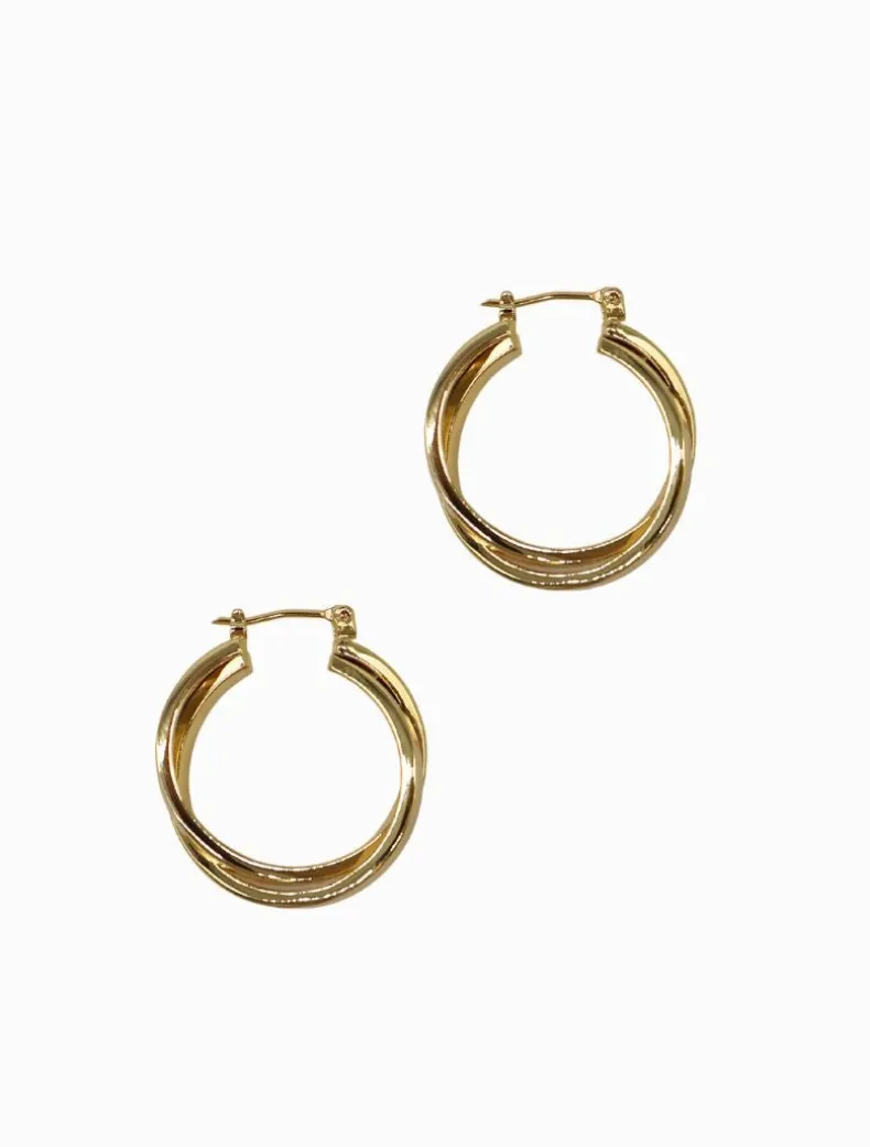 Double Hoops Gold