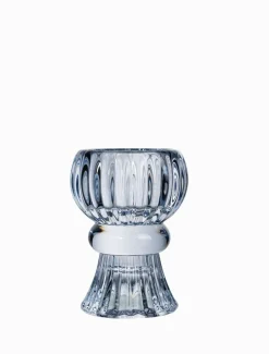 Dual Tealight Holder Blue