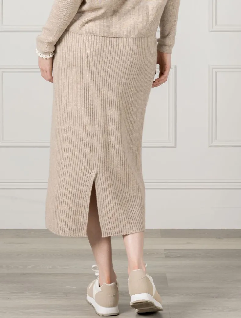 Eden Rib Skirt Oatmeal - FINAL SALE