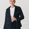 Ella Cropped Trench Coat Navy