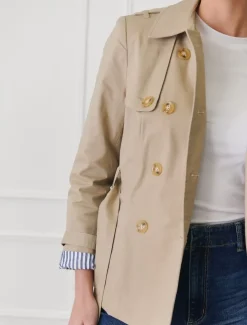 Ella Cropped Trench Coat Stone