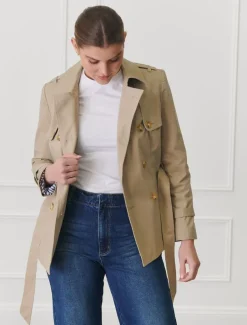 Ella Cropped Trench Coat Stone