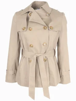 Ella Cropped Trench Coat Stone