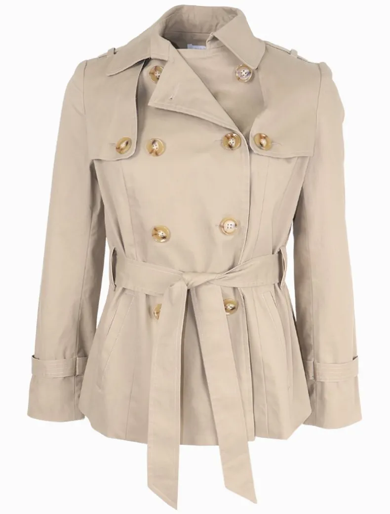 Ella Cropped Trench Coat Stone