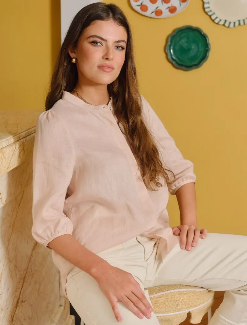 Evie Linen Shirt Cantelope - FINAL SALE