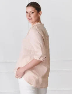 Evie Linen Shirt Cantelope - FINAL SALE